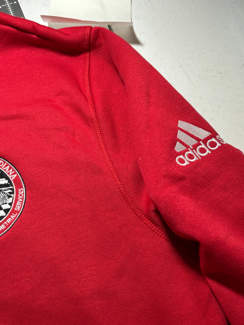 Adidas fleece hoodie with embroidered seal this one is in black and grey pics of instructors